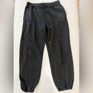 Free People FP Movement Washed Black Barrel Leg Sweatpants Size Small